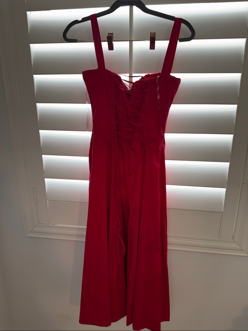 House of CB Red Ruffled Midi Dress - Picture 4 of 5